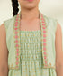 Kids East Girls Sea Green 2 Piece Embroidered Raw Silk Set